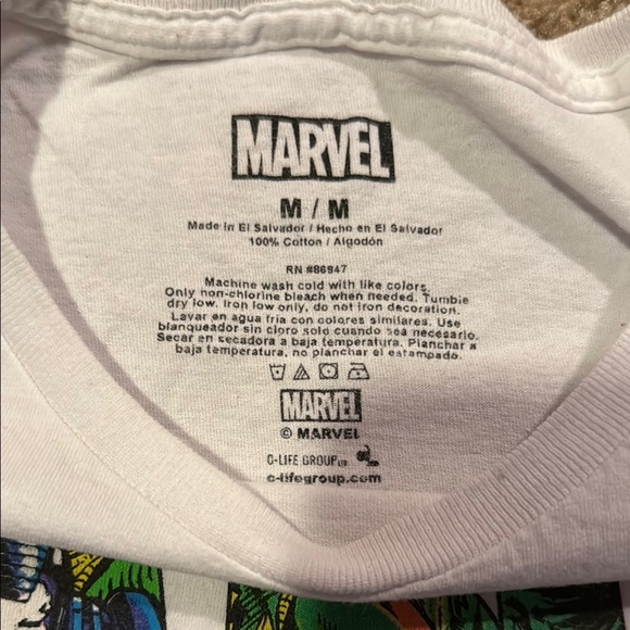 Marvel White Short Sleeve Tee with Graphic Design - Picture 2 of 3